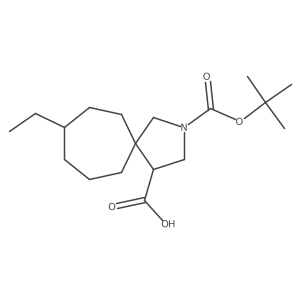 2-[(Tert-butoxy)carbonyl]-8-ethyl-2-azaspiro[4.6]undecane-4-carboxylic acid结构式