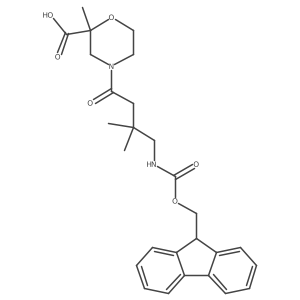 4-[4-({[(9H-fluoren-9-yl)methoxy]carbonyl}amino)-3,3-dimethylbutanoyl]-2-methylmorpholine-2-carboxylic acid结构式