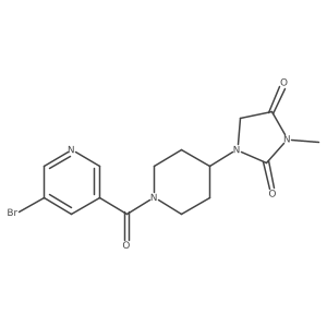 1-[1-(5-Bromopyridine-3-carbonyl)piperidin-4-yl]-3-methylimidazolidine-2,4-dione Structure