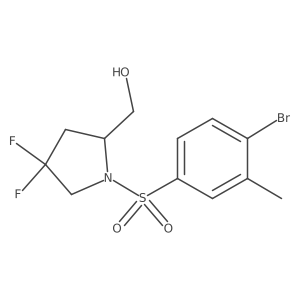 (S)-(1-((4-Bromo-3-methylphenyl)sulfonyl)-4,4-difluoropyrrolidin-2-YL)methanol Structure