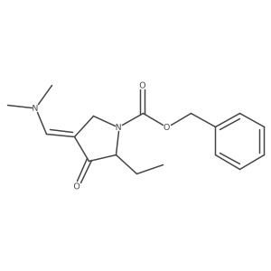 1-Pyrrolidinecarboxylic acid, 4-[(dimethylamino)methylene]-2-ethyl-3-oxo-, phenylmethyl ester, (4Z)- Structure