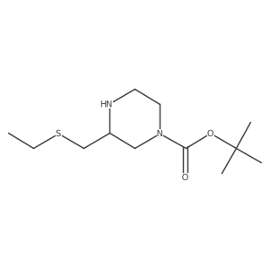 Tert-butyl 3-[(ethylsulfanyl)methyl]piperazine-1-carboxylate结构式