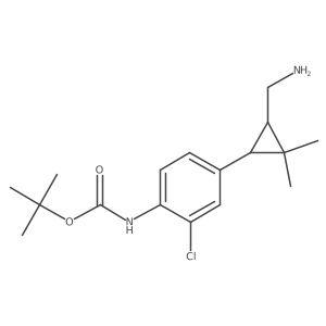 tert-butyl N-{4-[3-(aminomethyl)-2,2-dimethylcyclopropyl]-2-chlorophenyl}carbamate结构式