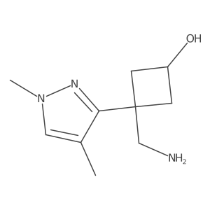 3-(aminomethyl)-3-(1,4-dimethyl-1H-pyrazol-3-yl)cyclobutan-1-ol结构式