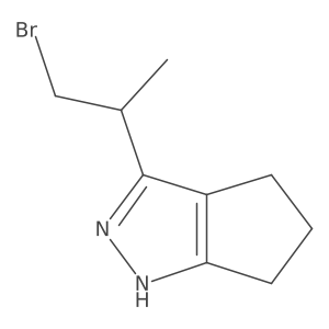 3-(1-bromopropan-2-yl)-1H,4H,5H,6H-cyclopenta[c]pyrazole结构式