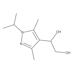 1-[3,5-dimethyl-1-(propan-2-yl)-1H-pyrazol-4-yl]ethane-1,2-diol结构式