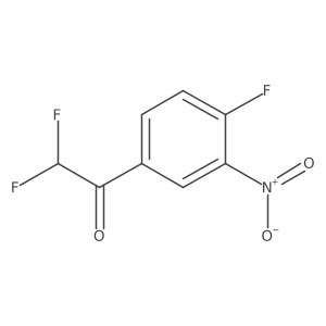 2,2-Difluoro-1-(4-fluoro-3-nitrophenyl)ethan-1-one结构式