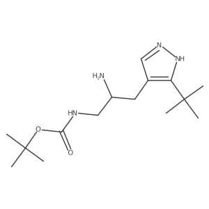 tert-butyl N-[2-amino-3-(3-tert-butyl-1H-pyrazol-4-yl)propyl]carbamate结构式