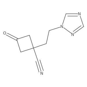 3-oxo-1-[2-(1H-1,2,4-triazol-1-yl)ethyl]cyclobutane-1-carbonitrile结构式
