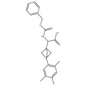 2-(Phenylmethoxycarbonylamino)-2-[3-(2,4,5-trimethylphenyl)-1-bicyclo[1.1.1]pentanyl]acetic acid Structure