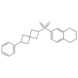 2-(2,3-Dihydro-1,4-benzodioxine-6-sulfonyl)-6-phenyl-2-azaspiro[3.3]heptane结构式