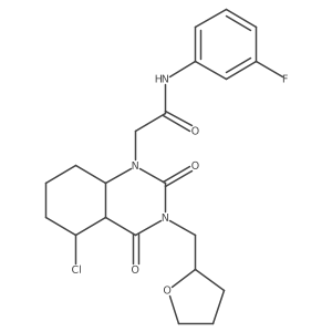 2-{5-chloro-2,4-dioxo-3-[(oxolan-2-yl)methyl]-1,2,3,4-tetrahydroquinazolin-1-yl}-N-(3-fluorophenyl)acetamide Structure