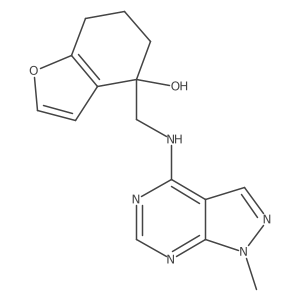 4-[({1-methyl-1H-pyrazolo[3,4-d]pyrimidin-4-yl}amino)methyl]-4,5,6,7-tetrahydro-1-benzofuran-4-ol Structure