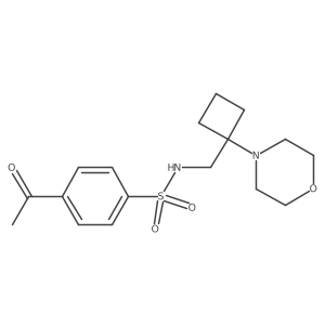 4-acetyl-N-{[1-(morpholin-4-yl)cyclobutyl]methyl}benzene-1-sulfonamide结构式