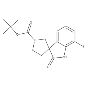 tert-Butyl 7-fluoro-2-oxospiro[indoline-3,3'-pyrrolidine]-1'-carboxylate Structure