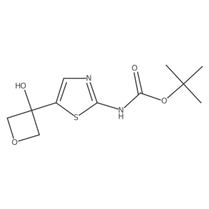 tert-butyl N-[5-(3-hydroxyoxetan-3-yl)-1,3-thiazol-2-yl]carbamate结构式