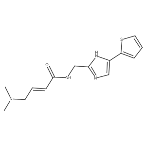(E)-4-(Dimethylamino)-N-[(5-thiophen-2-yl-1H-imidazol-2-yl)methyl]but-2-enamide Structure