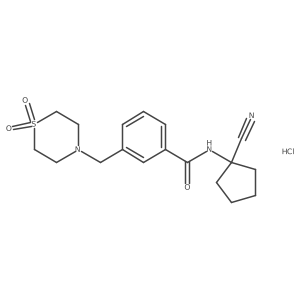 N-(1-cyanocyclopentyl)-3-[(1,1-dioxo-1lambda6-thiomorpholin-4-yl)methyl]benzamide hydrochloride Structure