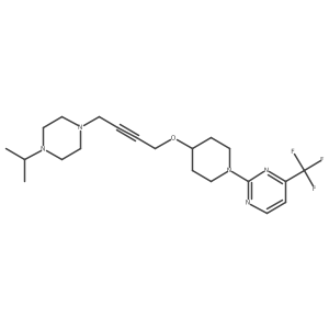 2-[4-({4-[4-(Propan-2-yl)piperazin-1-yl]but-2-yn-1-yl}oxy)piperidin-1-yl]-4-(trifluoromethyl)pyrimidine结构式