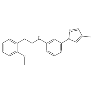 N-[2-(2-methoxyphenyl)ethyl]-6-(4-methyl-1H-pyrazol-1-yl)pyrimidin-4-amine结构式