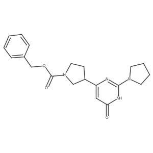 Benzyl 3-[6-hydroxy-2-(pyrrolidin-1-yl)pyrimidin-4-yl]pyrrolidine-1-carboxylate结构式