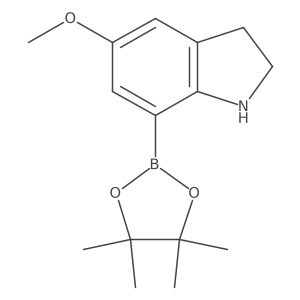 5-Methoxy-7-(4,4,5,5-tetramethyl-1,3,2-dioxaborolan-2-yl)indoline结构式