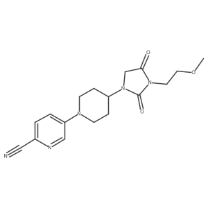 5-{4-[3-(2-Methoxyethyl)-2,4-dioxoimidazolidin-1-yl]piperidin-1-yl}pyridine-2-carbonitrile Structure