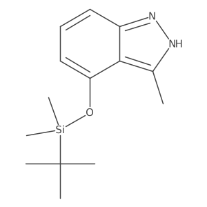4-(tert-butyl-dimethyl-silanyloxy)-3-methyl-1H-indazole结构式