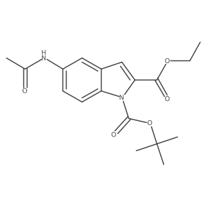 ethyl 5-acetylamino-N-(tert-butyloxycarbonyl)indole-2-carboxylate Structure