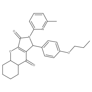 2-(6-methylpyridin-2-yl)-1-(4-propoxyphenyl)-4a,5,6,7,8,8a-hexahydro-1H-chromeno[2,3-c]pyrrole-3,9-dione结构式