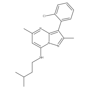 3-(2-chlorophenyl)-2,5-dimethyl-N-(3-methylbutyl)pyrazolo[1,5-a]pyrimidin-7-amine结构式