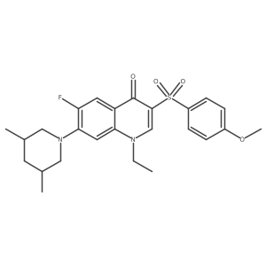 7-(3,5-dimethylpiperidin-1-yl)-1-ethyl-6-fluoro-3-((4-methoxyphenyl)sulfonyl)quinolin-4(1H)-one Structure