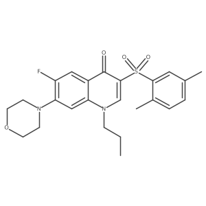 3-((2,5-dimethylphenyl)sulfonyl)-6-fluoro-7-morpholino-1-propylquinolin-4(1H)-one Structure