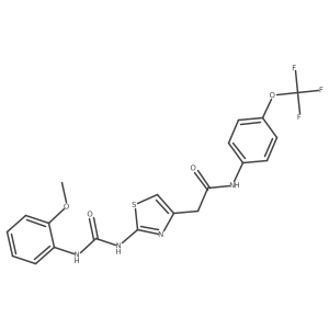 2-(2-(3-(2-methoxyphenyl)ureido)thiazol-4-yl)-N-(4-(trifluoromethoxy)phenyl)acetamide Structure