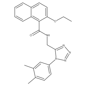 N-((1-(3,4-dimethylphenyl)-1H-tetrazol-5-yl)methyl)-2-ethoxy-1-naphthamide结构式
