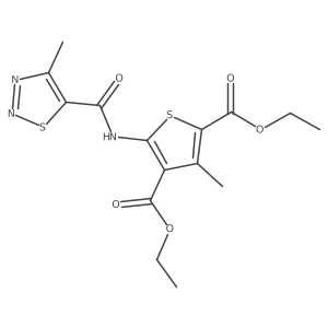 Diethyl 3-methyl-5-{[(4-methyl-1,2,3-thiadiazol-5-yl)carbonyl]amino}thiophene-2,4-dicarboxylate Structure