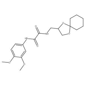 N1-(1,4-dioxaspiro[4.5]decan-2-ylmethyl)-N2-(3,4-dimethoxyphenyl)oxalamide结构式