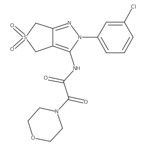 N-(2-(3-chlorophenyl)-5,5-dioxido-4,6-dihydro-2H-thieno[3,4-c]pyrazol-3-yl)-2-morpholino-2-oxoacetamide结构式