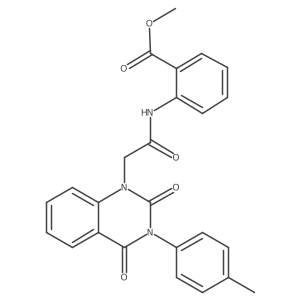 methyl 2-(2-(2,4-dioxo-3-(p-tolyl)-3,4-dihydroquinazolin-1(2H)-yl)acetamido)benzoate结构式