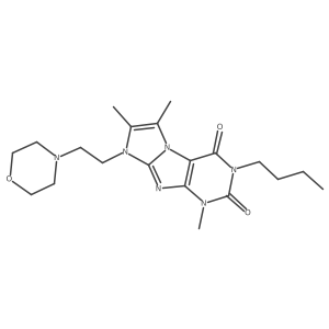 3-butyl-1,6,7-trimethyl-8-(2-morpholinoethyl)-1H-imidazo[2,1-f]purine-2,4(3H,8H)-dione结构式