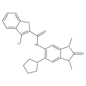 3-Chloro-N-[2,3-dihydro-1,3-dimethyl-2-oxo-6-(1-pyrrolidinyl)-1H-benzimidazol-5-yl]benzo[b]thiophene-2-carboxamide Structure