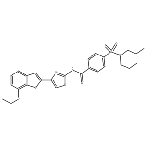 4-(N,N-dipropylsulfamoyl)-N-(4-(7-ethoxybenzofuran-2-yl)thiazol-2-yl)benzamide结构式