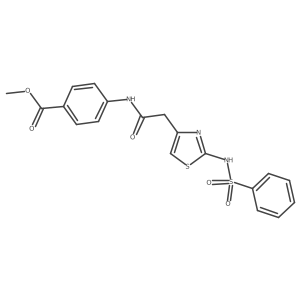 methyl 4-[({(2Z)-2-[(phenylsulfonyl)imino]-2,3-dihydro-1,3-thiazol-4-yl}acetyl)amino]benzoate Structure