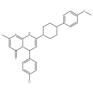 4-(4-chlorophenyl)-2-[4-(4-methoxyphenyl)piperazin-1-yl]-8-methyl-4,9-dihydro-6H-pyrimido[1,2-a][1,3,5]triazin-6-one结构式