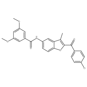 N-[2-(4-chlorobenzoyl)-3-methyl-1-benzofuran-5-yl]-3,5-dimethoxybenzamide结构式