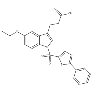 3-[5-Ethoxy-1-(5-pyrimidin-5-yl-thiophene-2-sulfonyl)-1h-indol-3-yl]-propionic acid结构式
