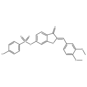 (2Z)-2-(3,4-dimethoxybenzylidene)-3-oxo-2,3-dihydro-1-benzofuran-6-yl 4-chlorobenzenesulfonate结构式