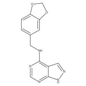 N-(1,3-benzodioxol-5-ylmethyl)-1H-pyrazolo[3,4-d]pyrimidin-4-amine结构式