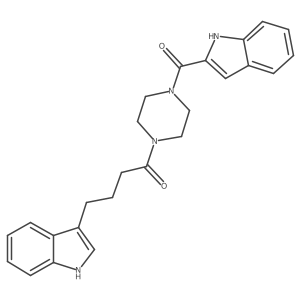 4-(1H-indol-3-yl)-1-[4-(1H-indol-2-ylcarbonyl)piperazin-1-yl]butan-1-one结构式