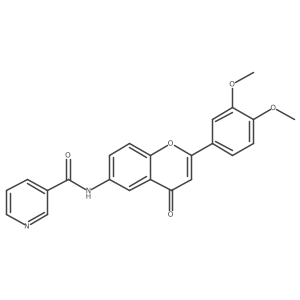 N-[2-(3,4-dimethoxyphenyl)-4-oxo-4H-chromen-6-yl]pyridine-3-carboxamide结构式
